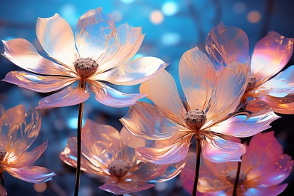 A group of pink flowers