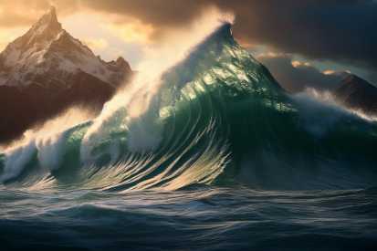 A large wave in the ocean