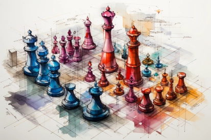 a drawing of a chess board