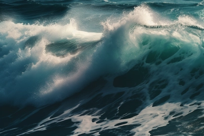 A wave crashing into the ocean