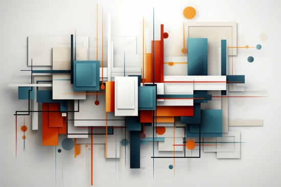A colorful squares and lines