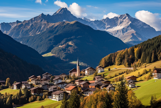 A town in the mountains