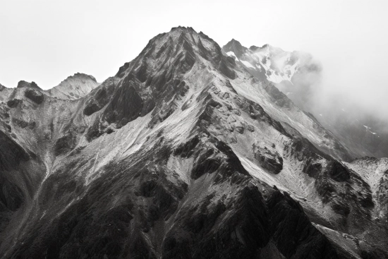 A mountain with snow on top