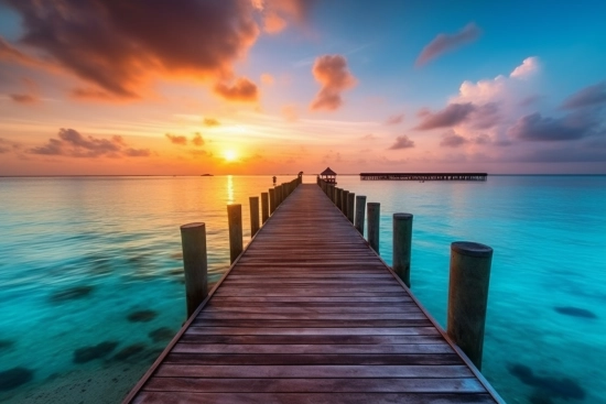 A dock leading to the ocean