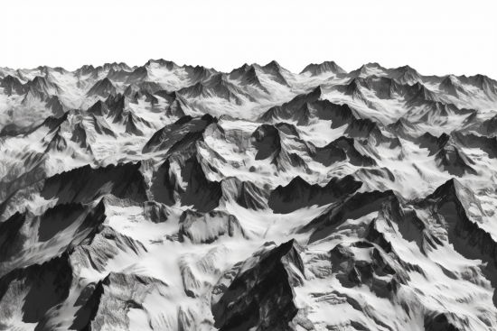 A mountain range with snow