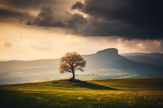 A tree on a hill