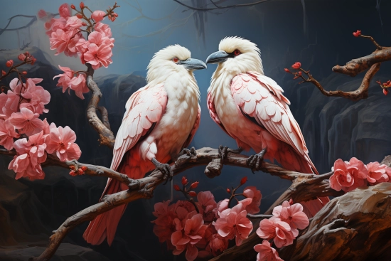 two birds on a branch