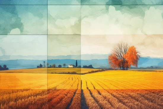 A field of wheat and a tree