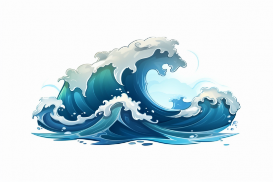 A cartoon of a wave
