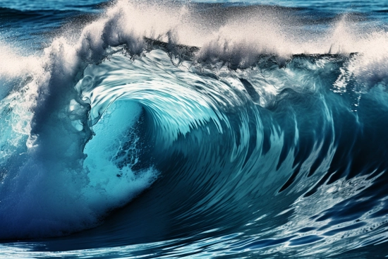 A large wave in the ocean