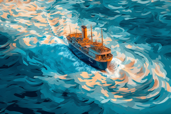 A ship in the water