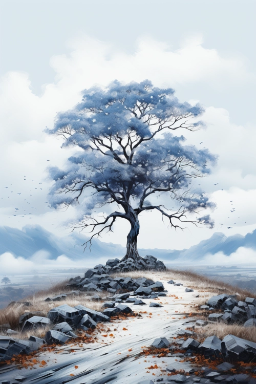 A tree on a hill