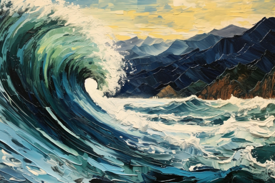 A large wave in the ocean