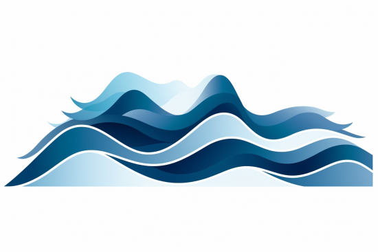 A blue waves with white lines