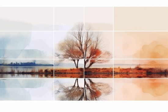 A tree reflected in water