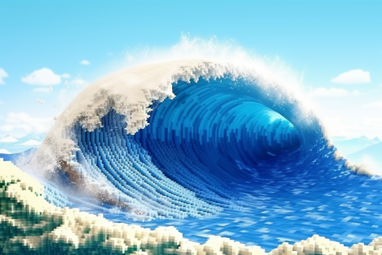 A large wave in the ocean