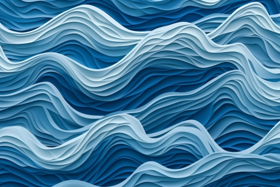 A blue and white waves