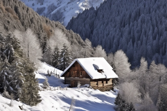 A cabin in the snow