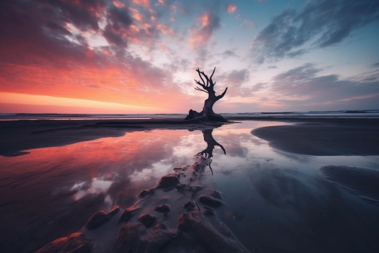A tree on a beach
