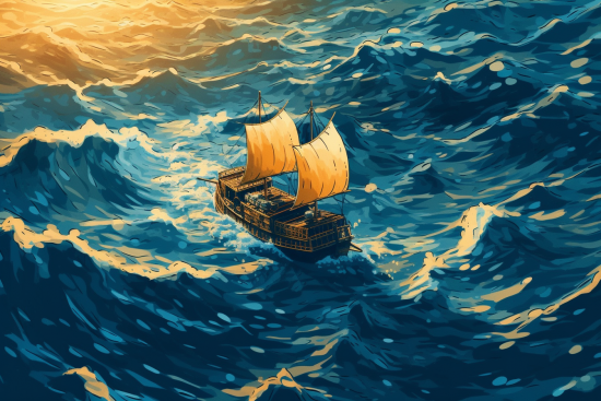 A ship in the ocean
