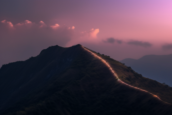 A trail on a mountain