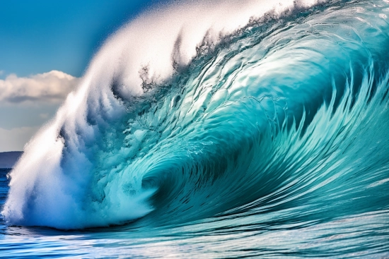 A large wave in the ocean