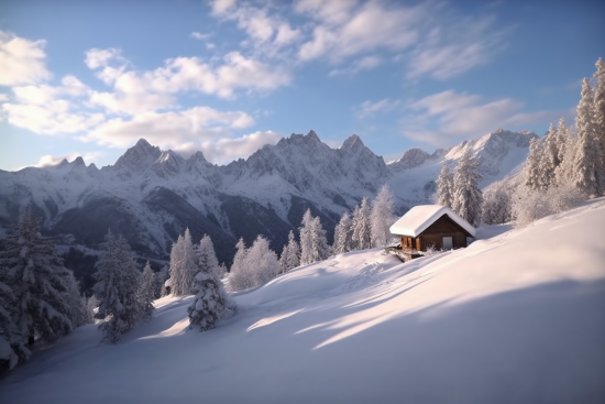 A cabin in the snow