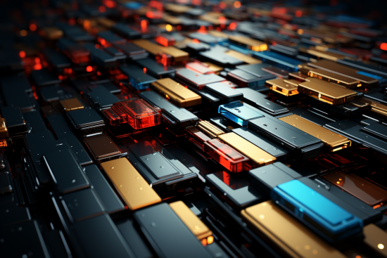 A close up of a group of rectangular objects