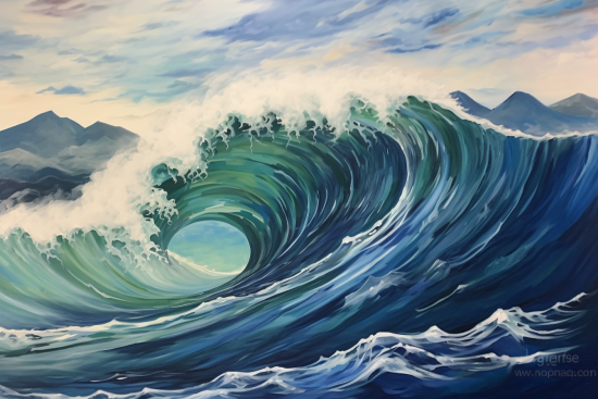 A large wave in the ocean