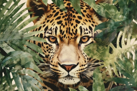 A leopard in a plant