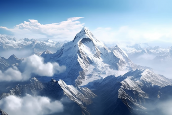 A mountain with snow on top