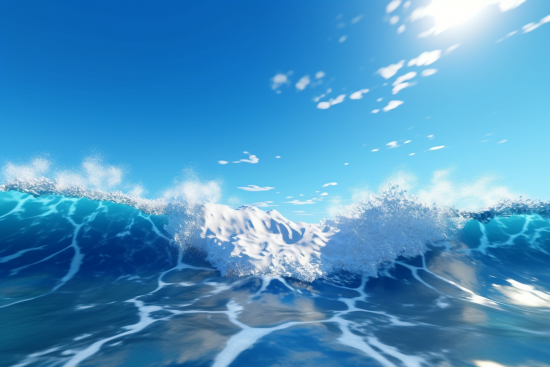 A wave of water with foamy waves
