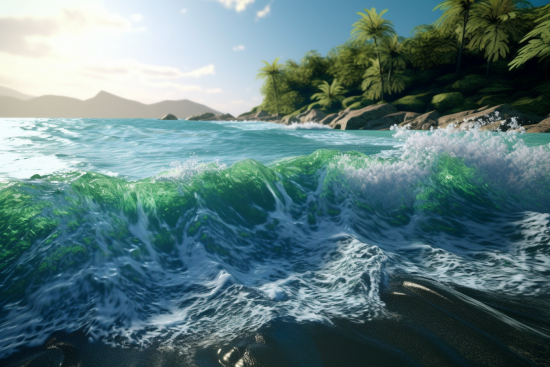 Waves crashing waves on a beach
