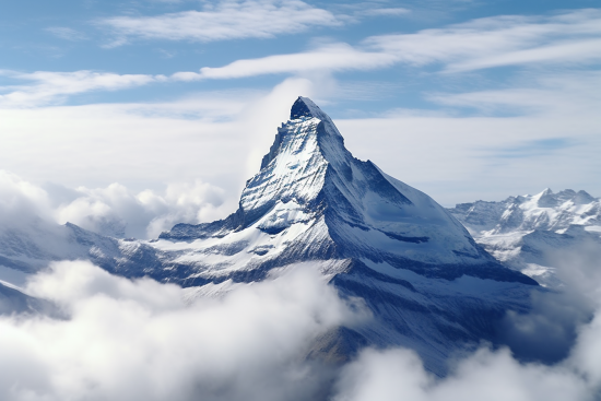 A mountain with snow on top