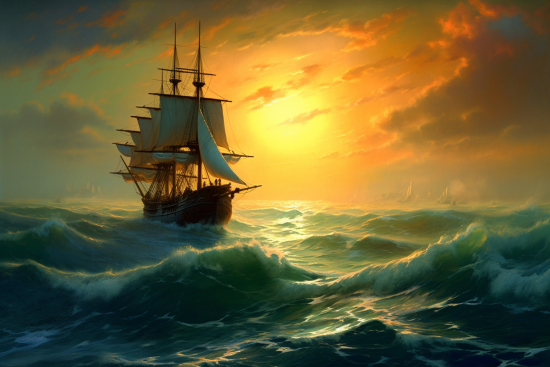 A ship in the ocean