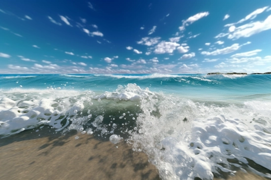 Waves crashing on a beach