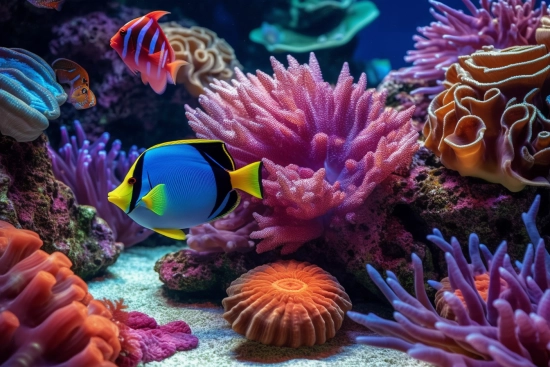 A group of fish swimming in a tank