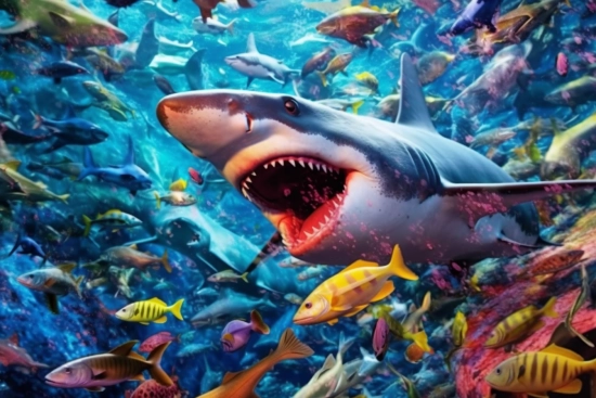 A shark swimming in the water