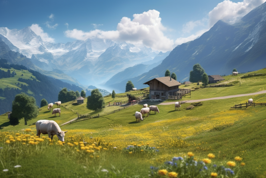 A group of sheep grazing in a grassy field