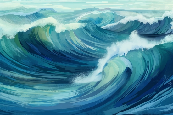 A large waves in the ocean