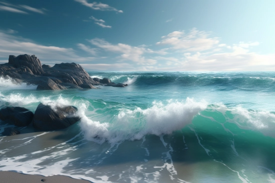Waves crashing waves on a beach