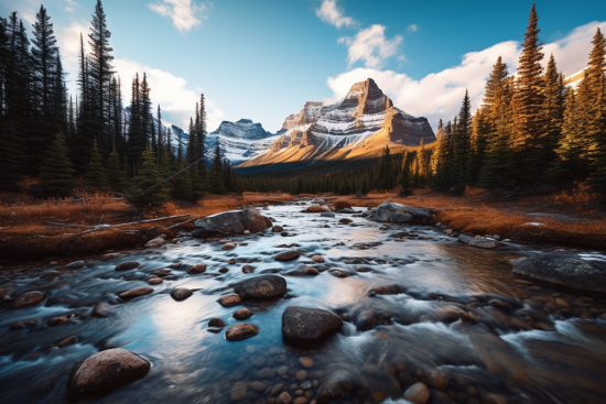 A river running through a forest