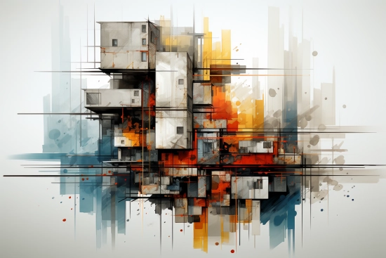 A painting of a building
