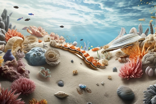 A sea life in the sand