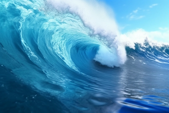 A large wave in the ocean