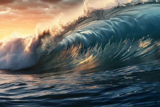 A large wave in the ocean
