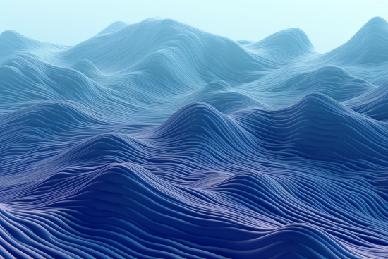 A blue and white wavy mountains