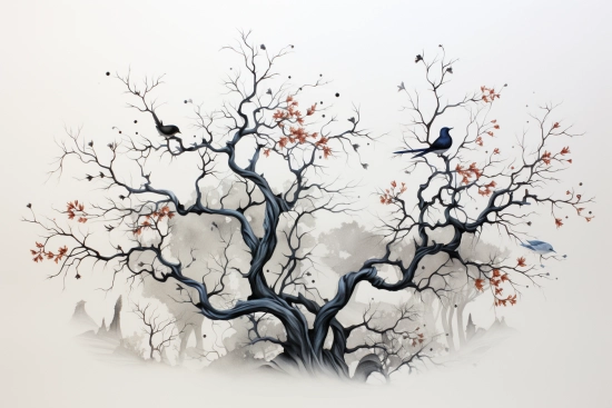 A tree with birds on it