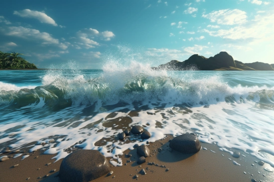 Waves crashing waves on a beach