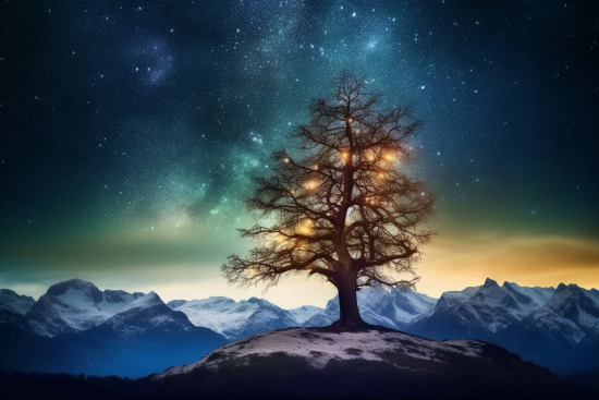 A tree with lights on it